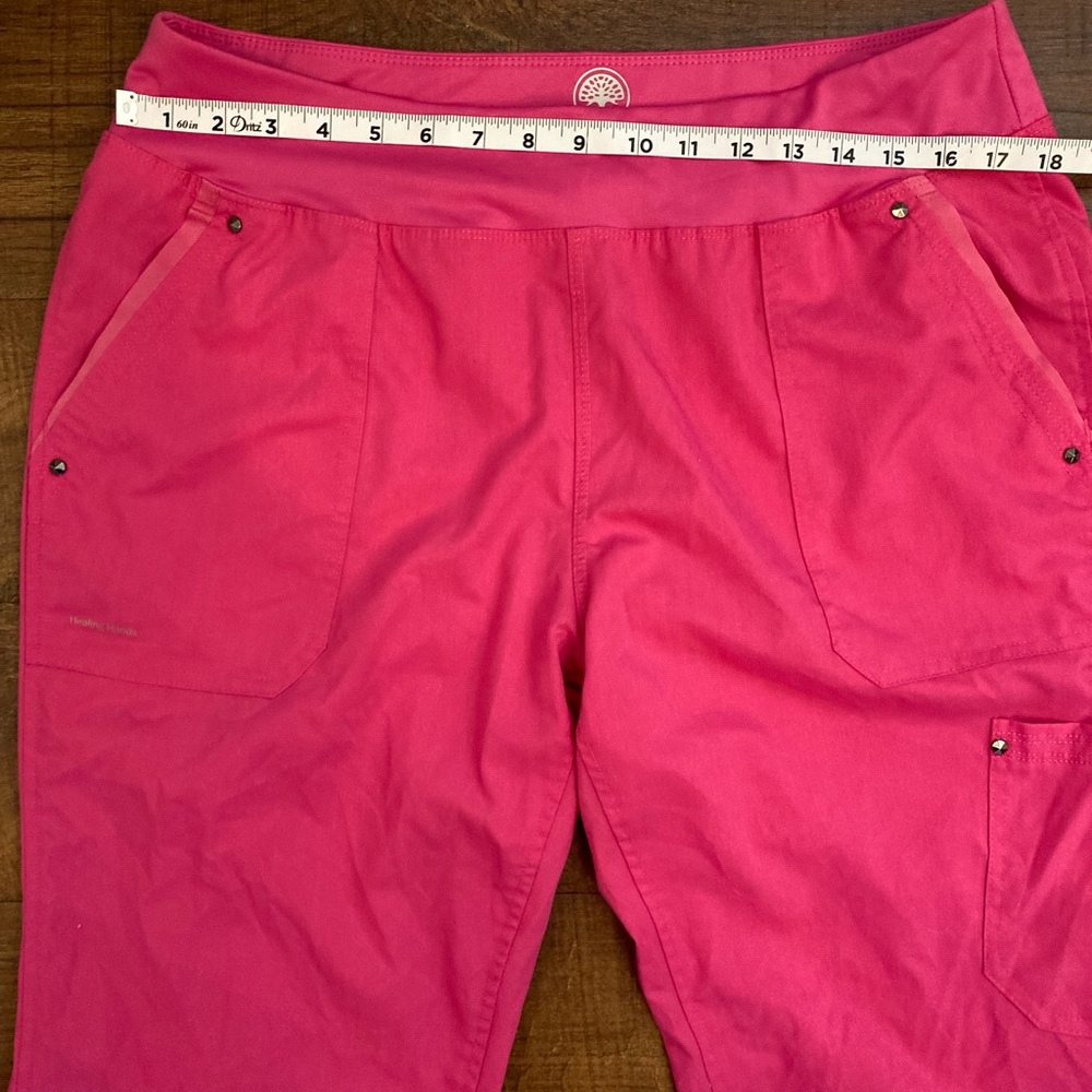 Healing Hands Purple Label Juliet Top & Tori Pants Scrub Set Pink Size Large - Picture 13 of 16
